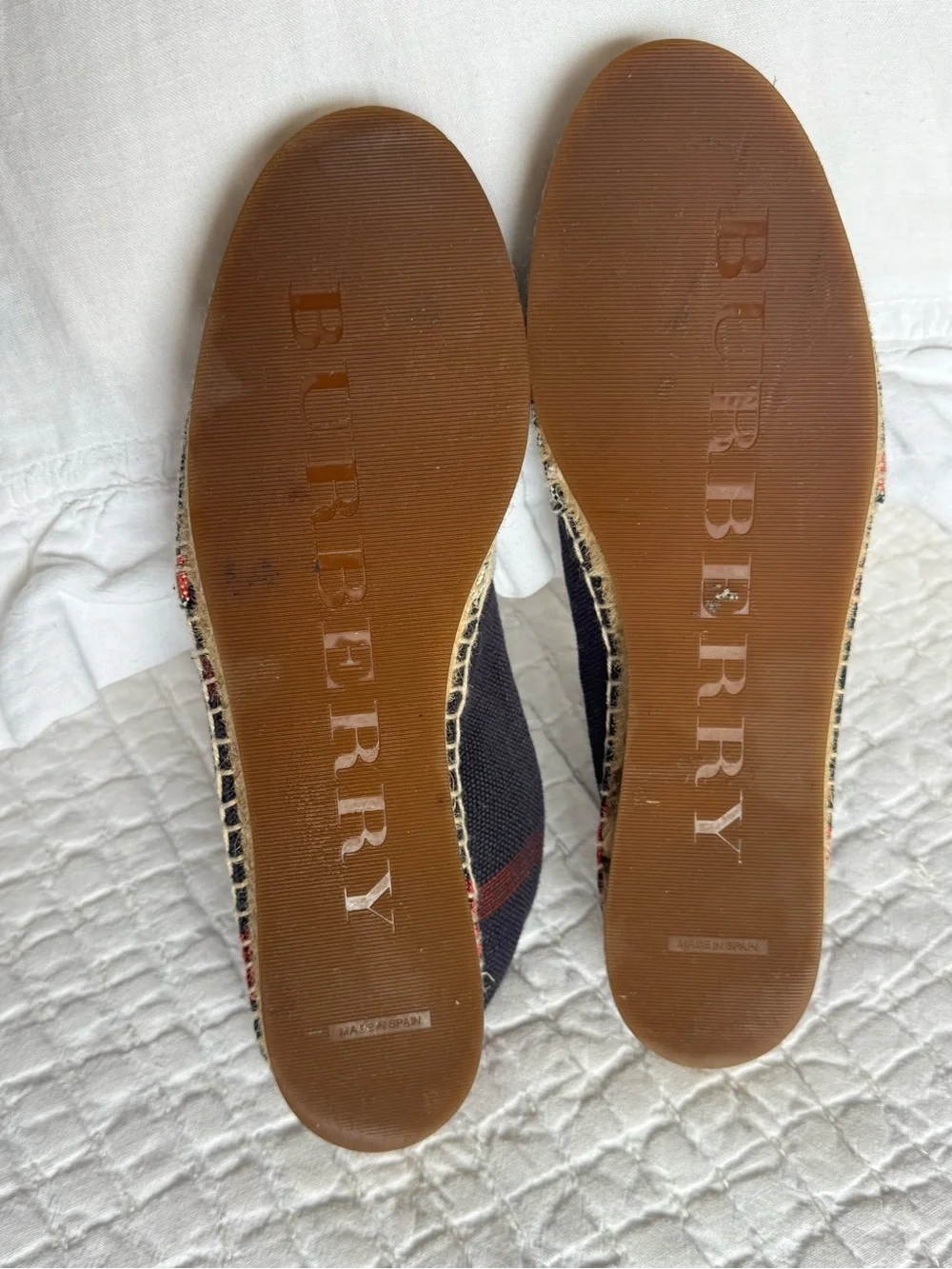 Burberry Black Canvas Espadrilles with Red and Cream Check